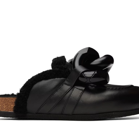 JW ANDERSON Black Shearling Chain Loafer EU 40/US 10 worn once - Picture 2 of 8